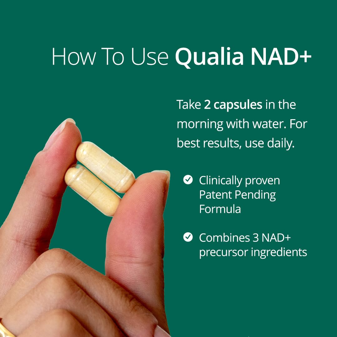 QUALIA LIFE SCIENCES escena de estilo de vida con Qualia NAD en desayuno saludable