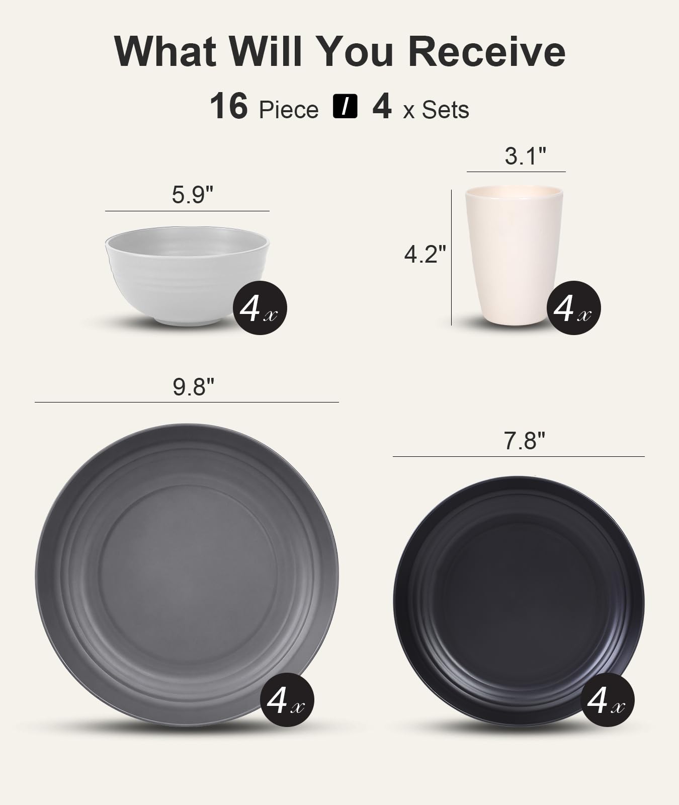 Quatish plato de ensalada detalle que destaca bordes elevados y seguridad