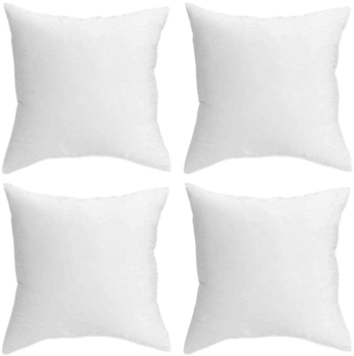QUBA LINEN vista frontal del pack de cuatro cojines blancos que aporta volumen