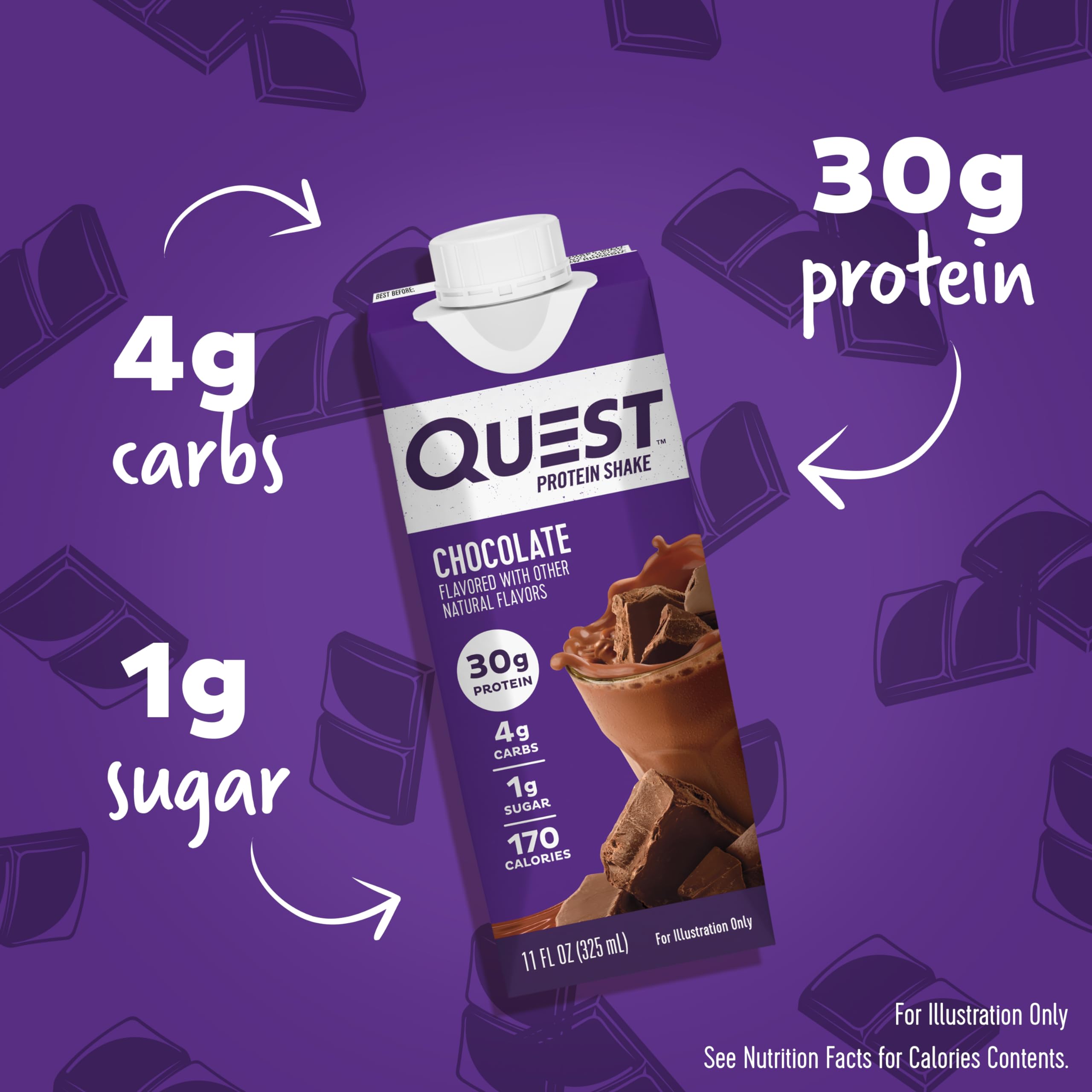 Quest textura cremosa de batido chocolate que promete sabor y saciedad