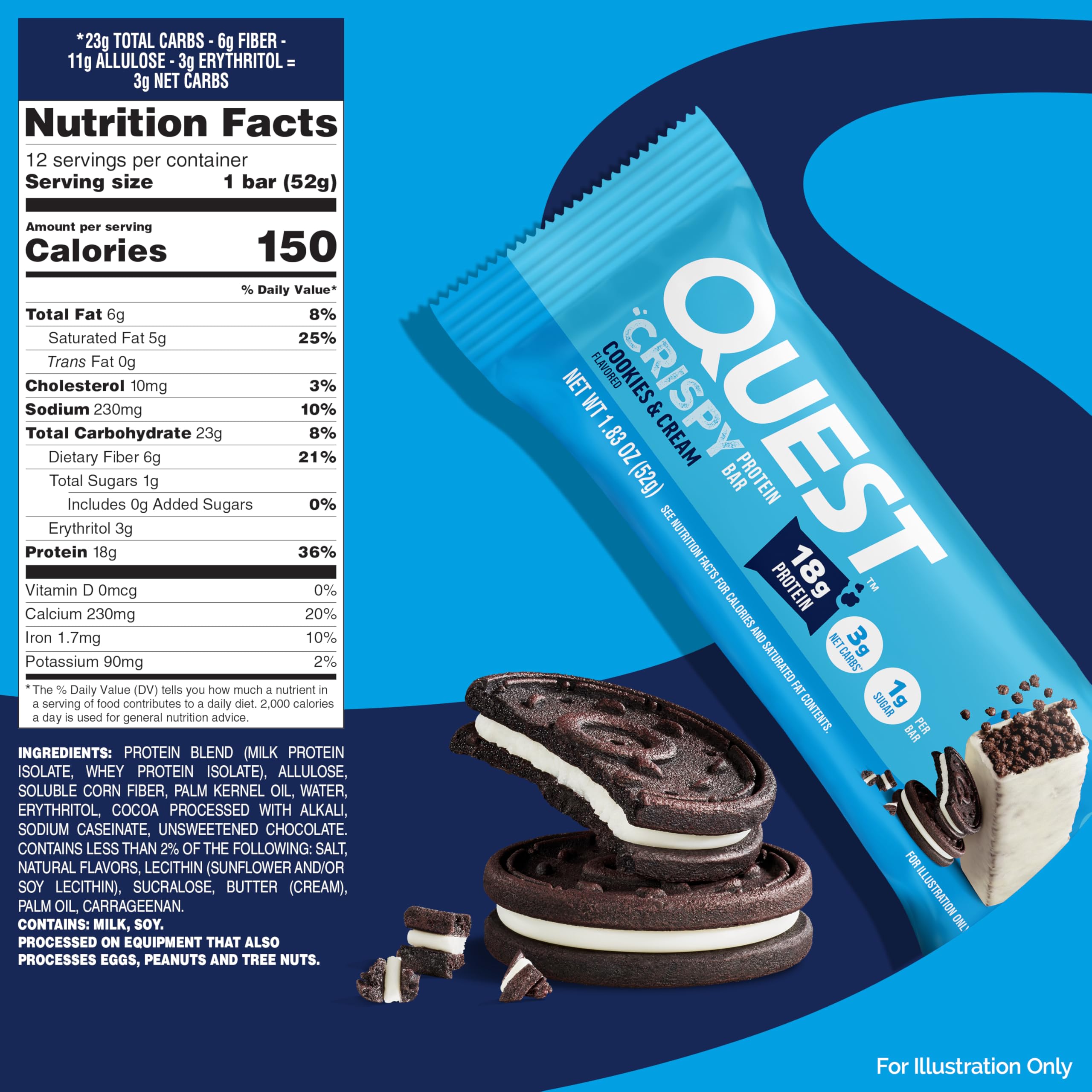 Quest nutrition label detail displaying protein content and low-sugar benefit