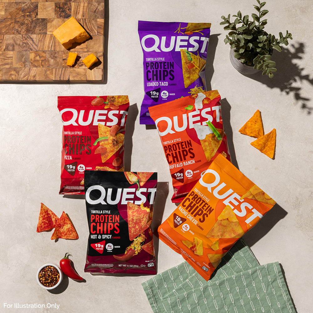 Quest etiqueta nutricional en detalle marcada con 19 g proteína y 4 g netos