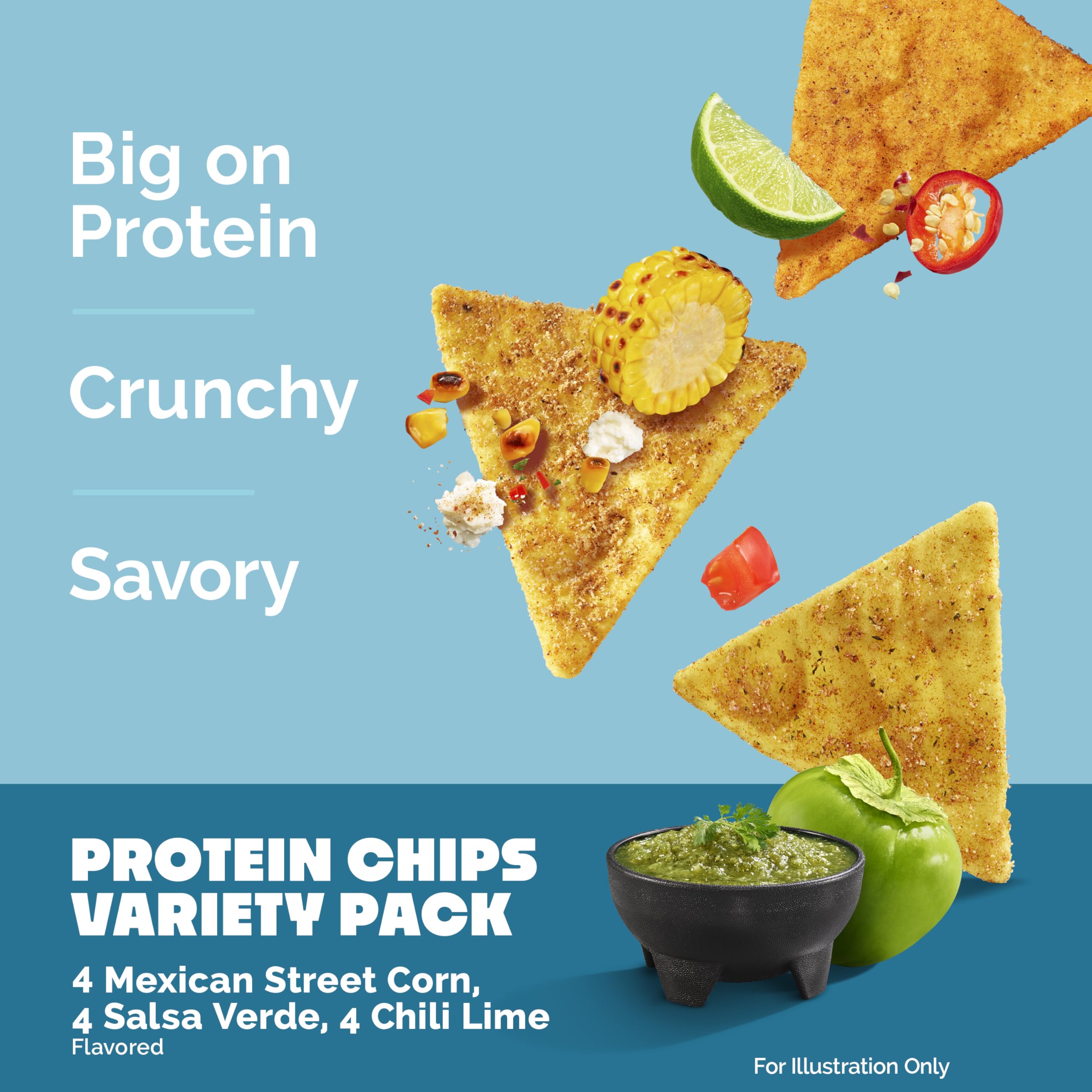Quest tortilla chips en uso junto a botella de agua en gimnasio para snack proteico