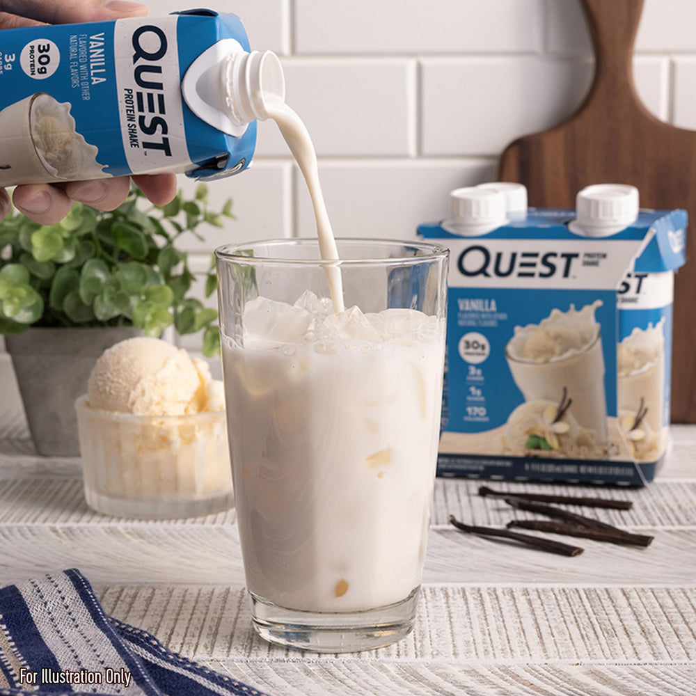 Quest bottle held in hand to show bottle size and grab-and-go advantage