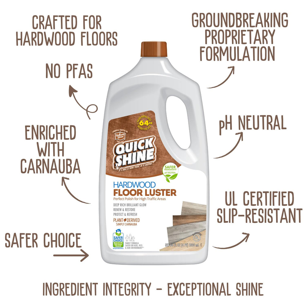 Quick Shine etiqueta con ingredientes y beneficios claros para consumidores