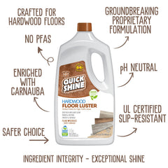 Quick Shine etiqueta con ingredientes y beneficios claros para consumidores