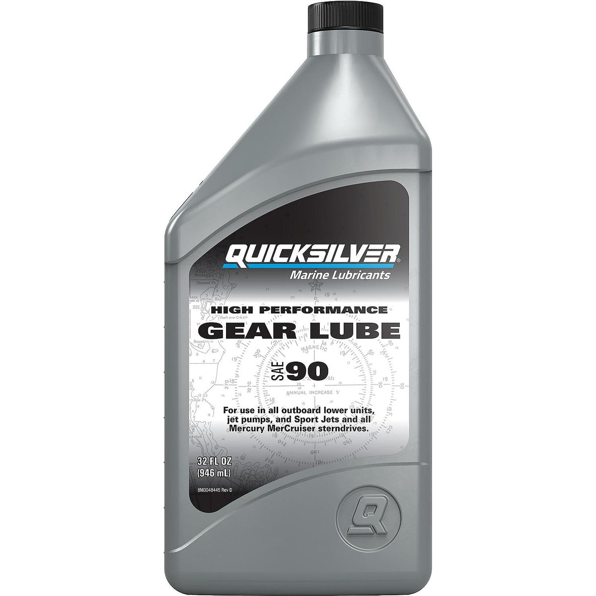 Quicksilver frasco frontal 32 oz mostrando diseño y capacidad, protegido para ambiente marino