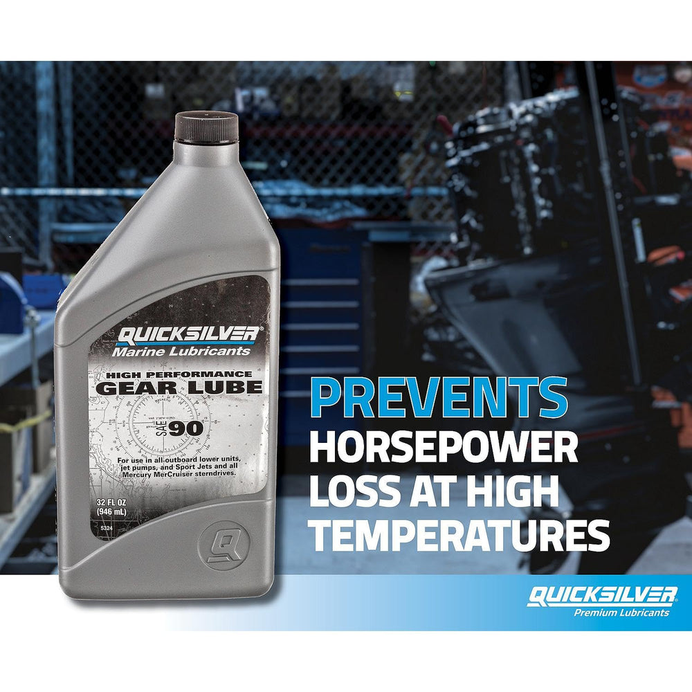 Quicksilver en uso en unidad inferior de fuera de borda, protege engranajes contra desgaste