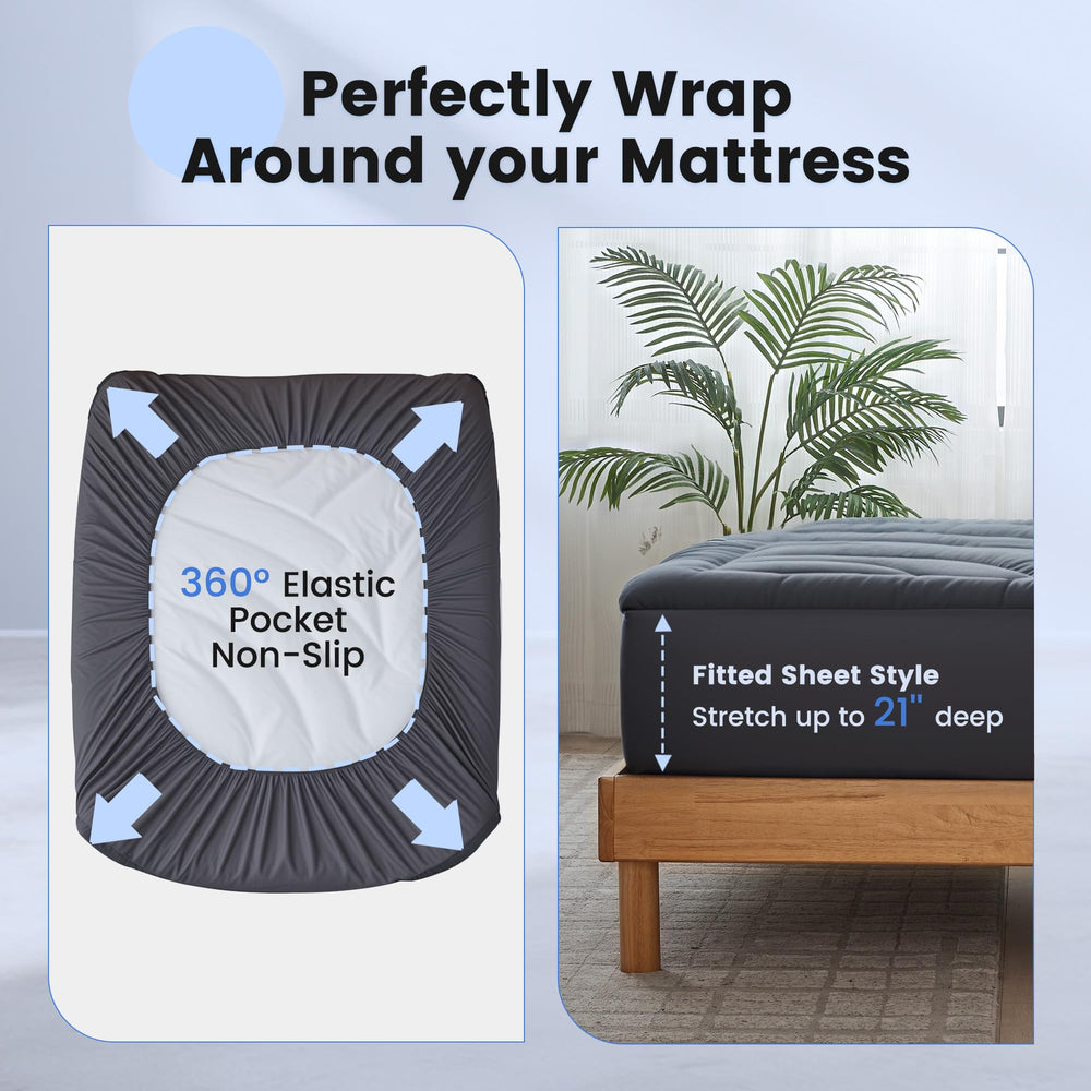 QUIETSEA protector en cama con decoración para visualizar uso real