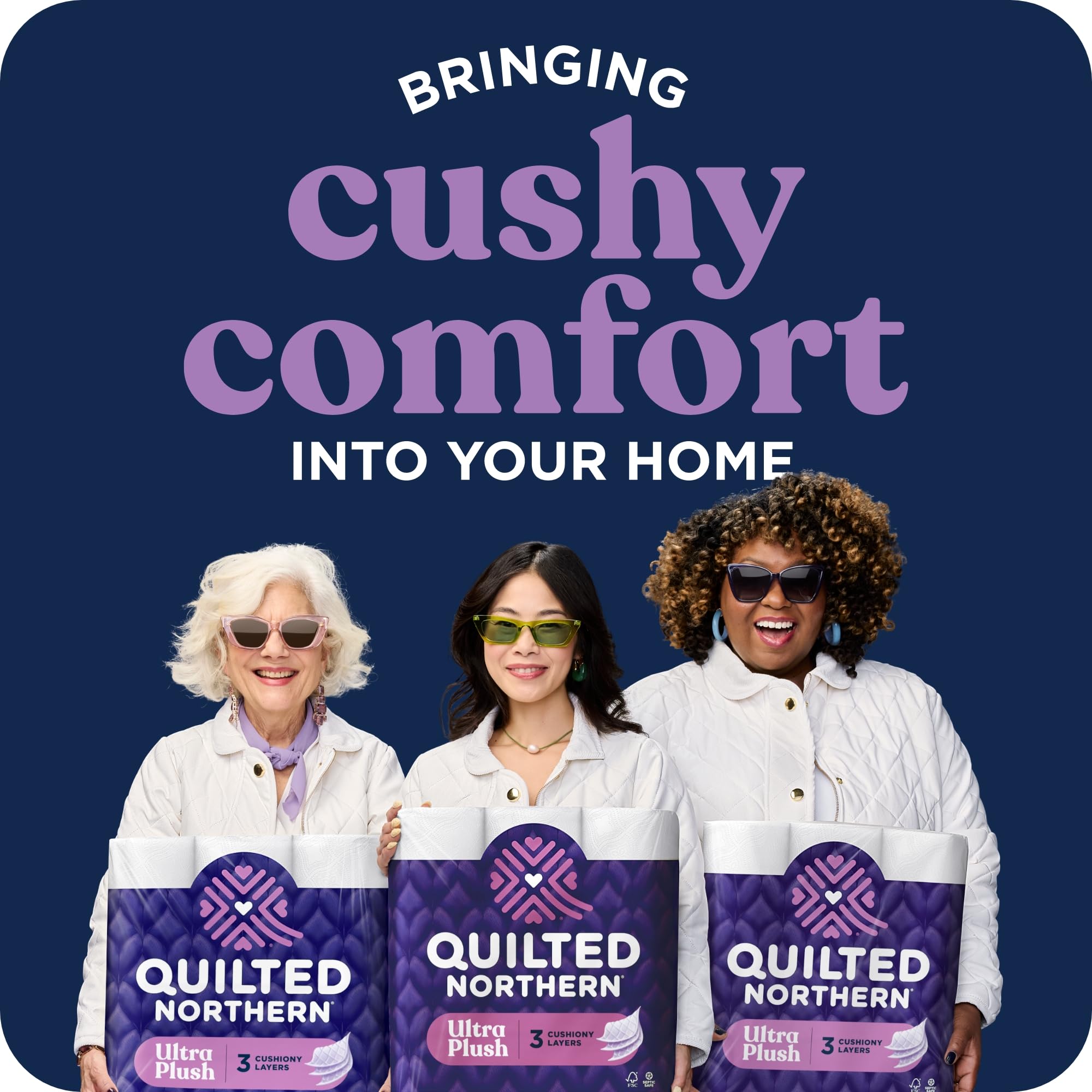 Quilted Northern etiqueta que indica fibra responsable para compra consciente