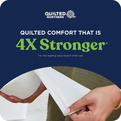 Quilted Northern close-up de hojas 2 capas demostrando resistencia y confort