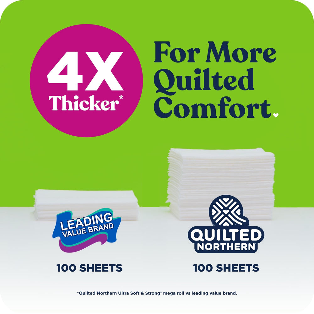 Quilted Northern rollo desplegado que muestra textura y suavidad