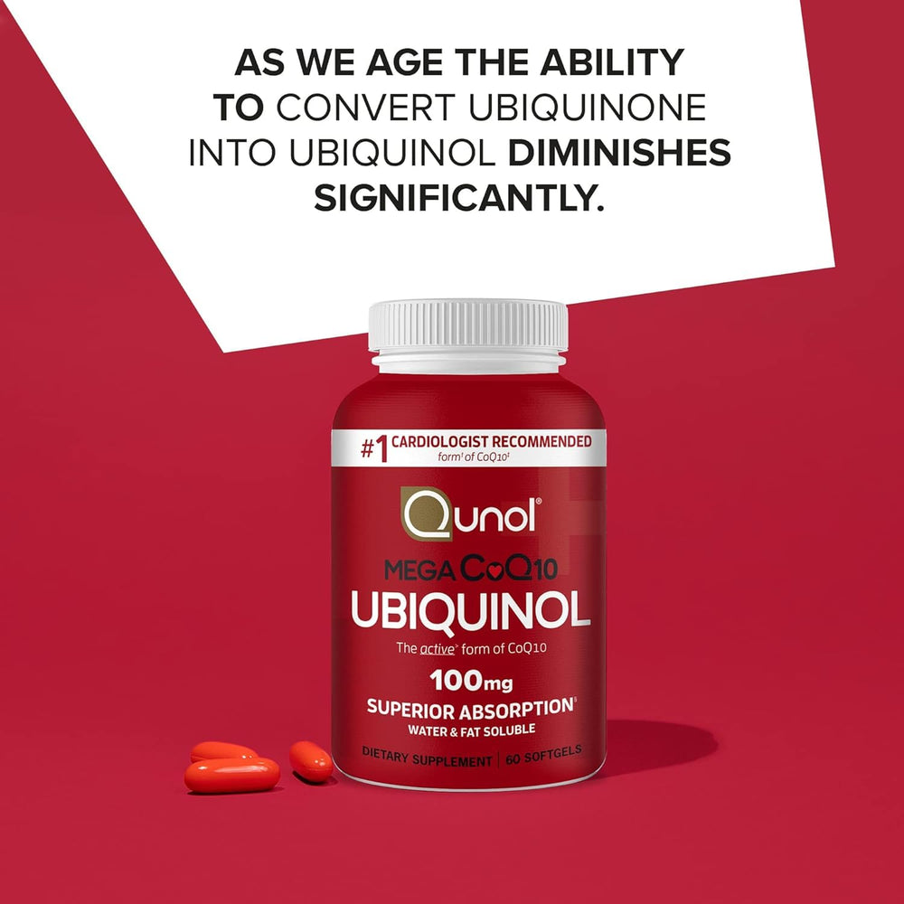 Qunol etiqueta con información nutricional y extracción clara de ingredientes clave