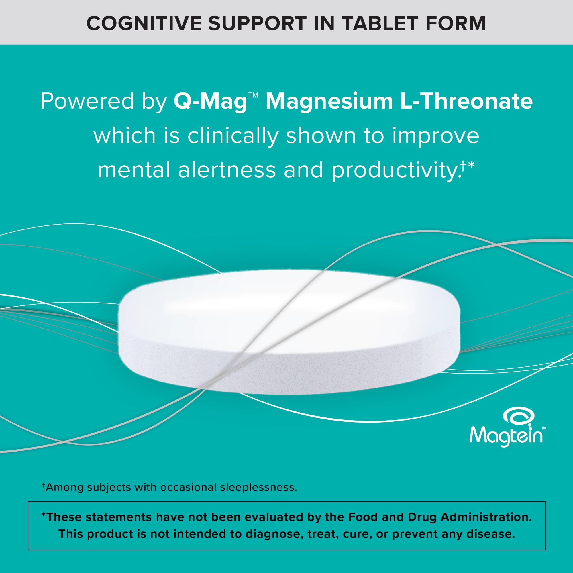 Qunol etiqueta nutricional destacando Magtein y contenido de magnesio