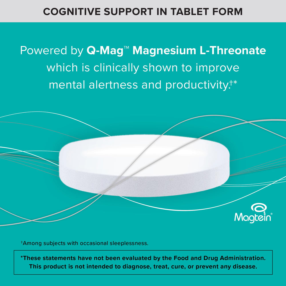 Qunol etiqueta nutricional destacando Magtein y contenido de magnesio