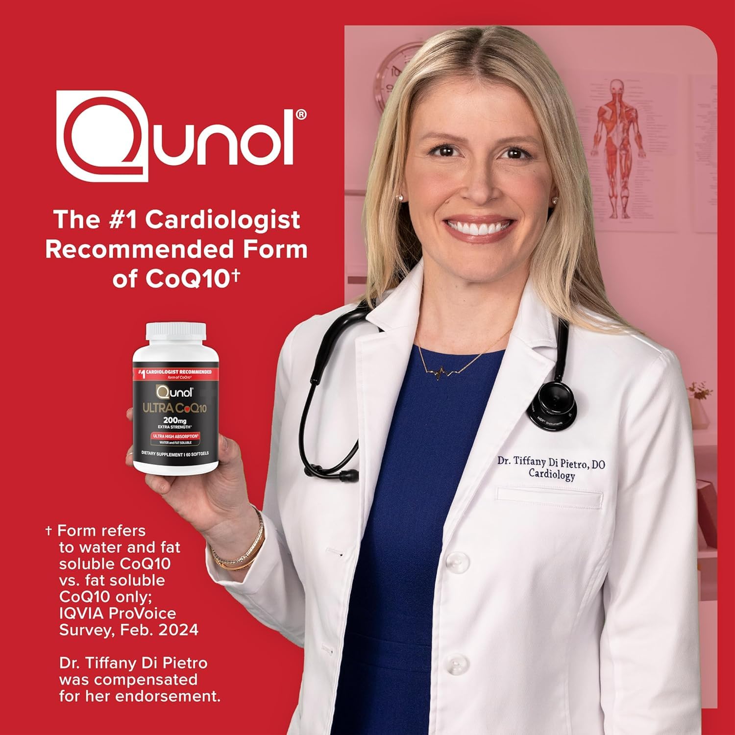 Qunol etiqueta con información nutricional y dosis recomendada clara