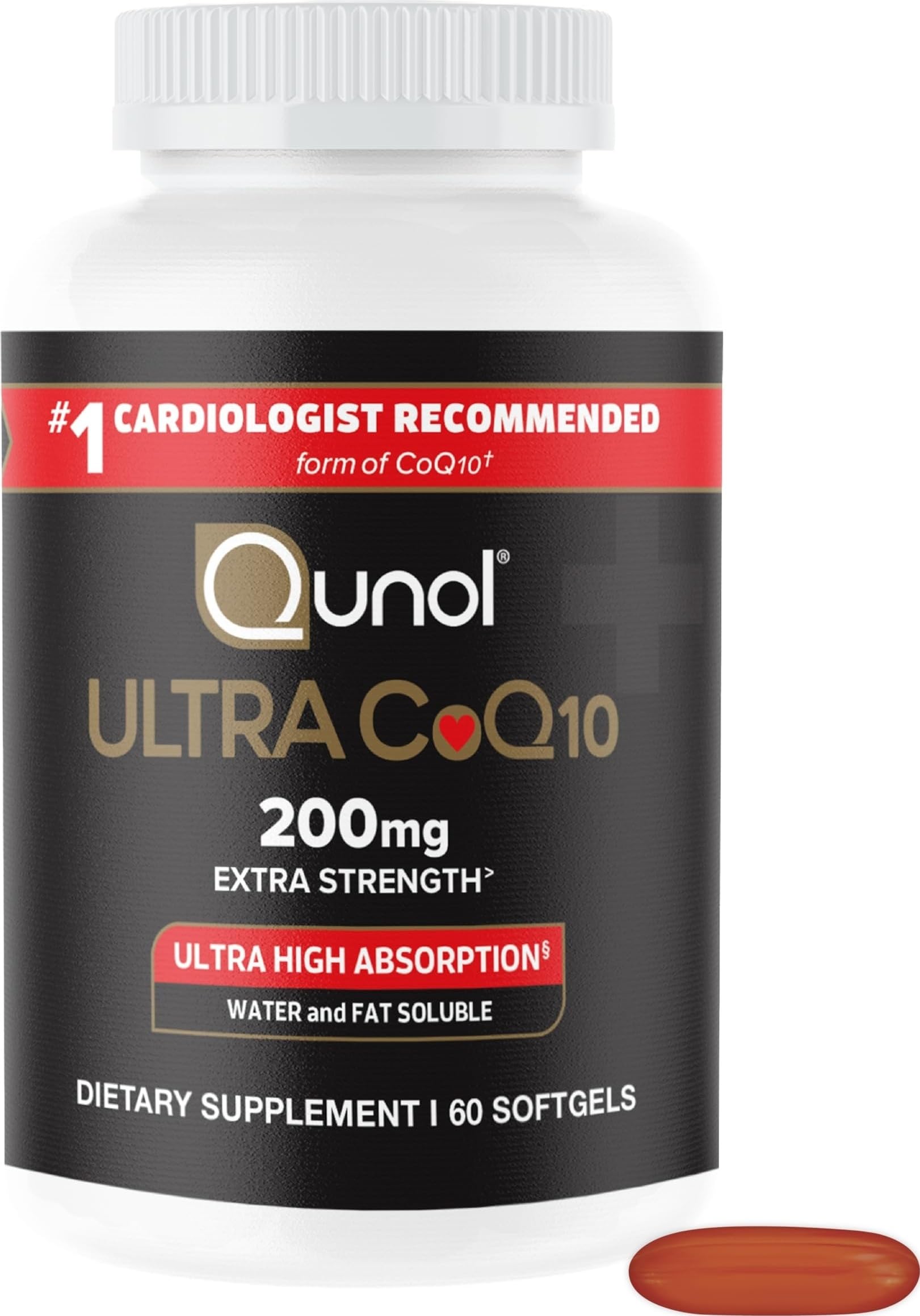 Qunol frente del envase mostrando 60 softgels y diseño claro