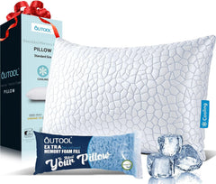 QUTOOL front view showing pillow and cool dual-sided cover for temperature control