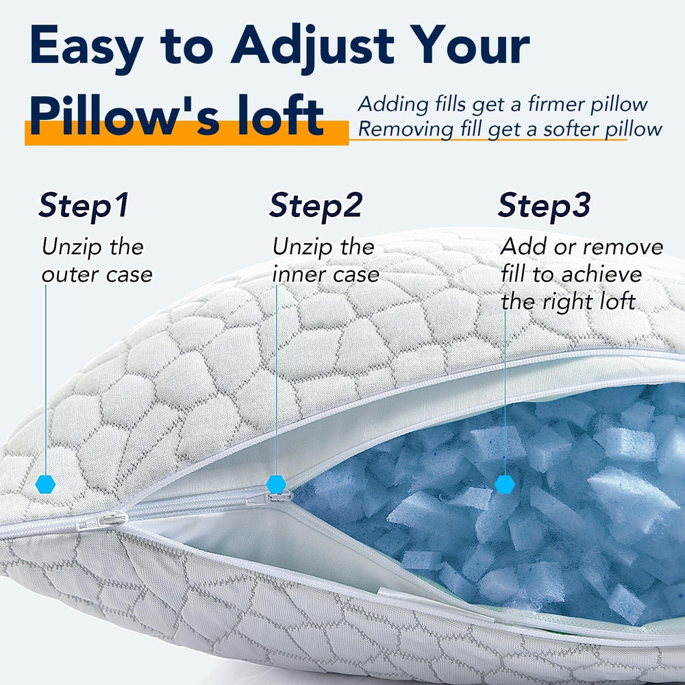 QUTOOL pillow styled in bedroom lifestyle setting demonstrating restful design