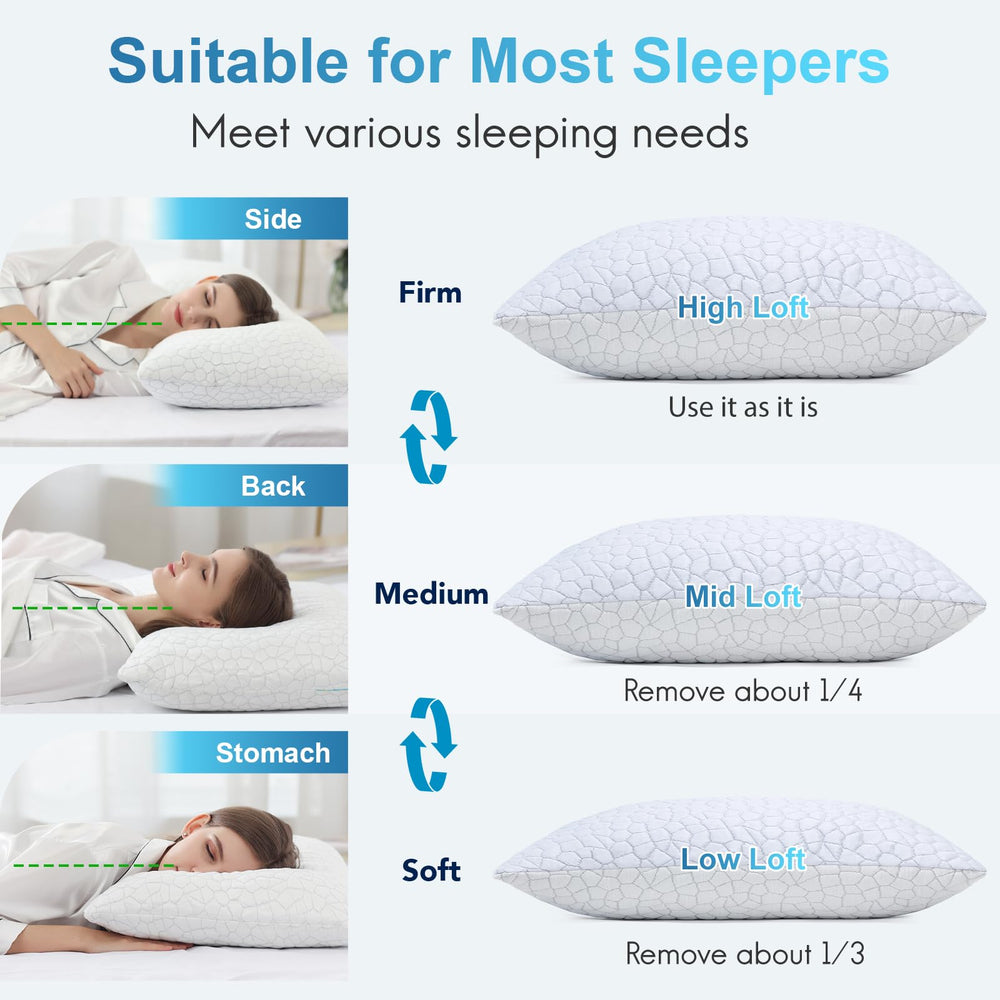 QUTOOL shredded gel memory foam fill close-up showing breathable texture