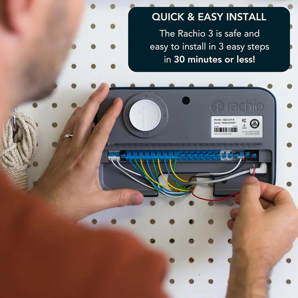Rachio closeup of Quick Run buttons for one‑tap watering benefit instant manual control