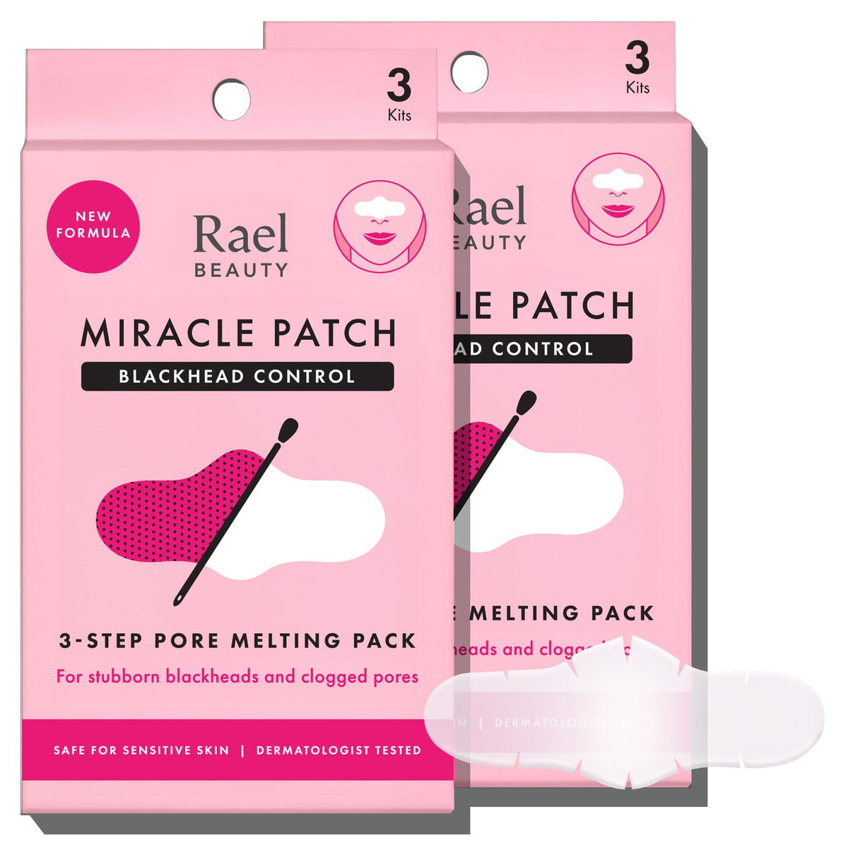 Rael pack frontal con diseño y seis unidades visible, facilita limpieza suave