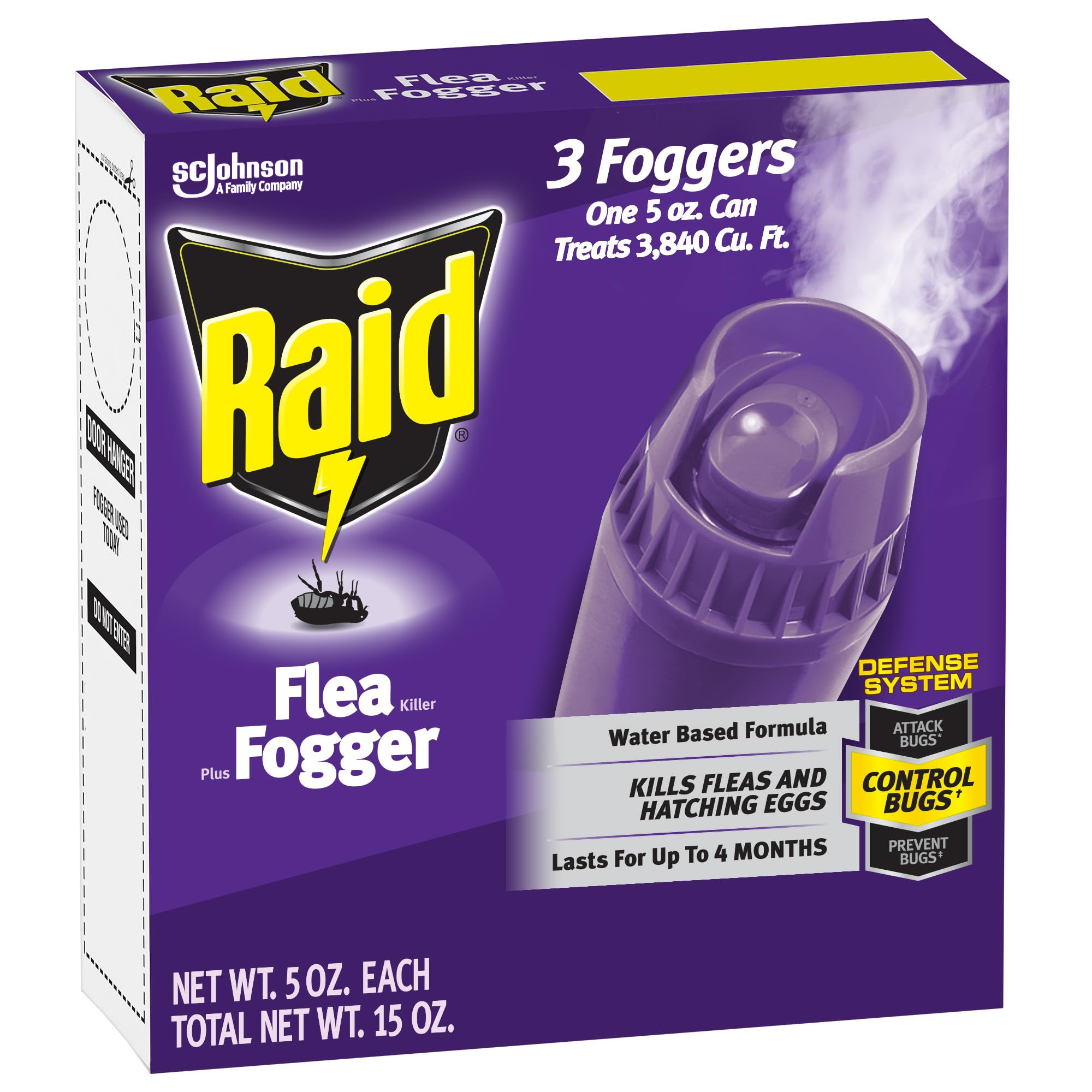 Raid envase frontal con diseño claro y uso doméstico efectivo