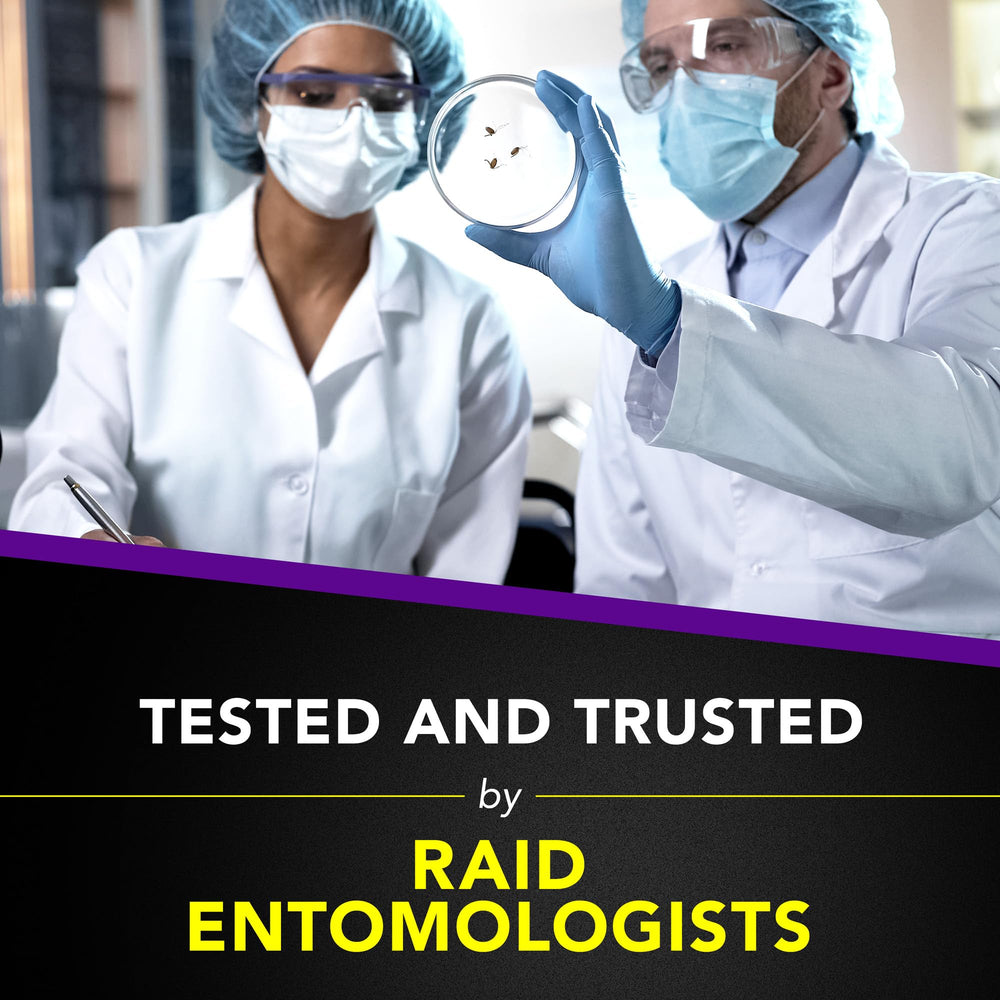 Raid etiqueta con instrucciones y precauciones para uso seguro