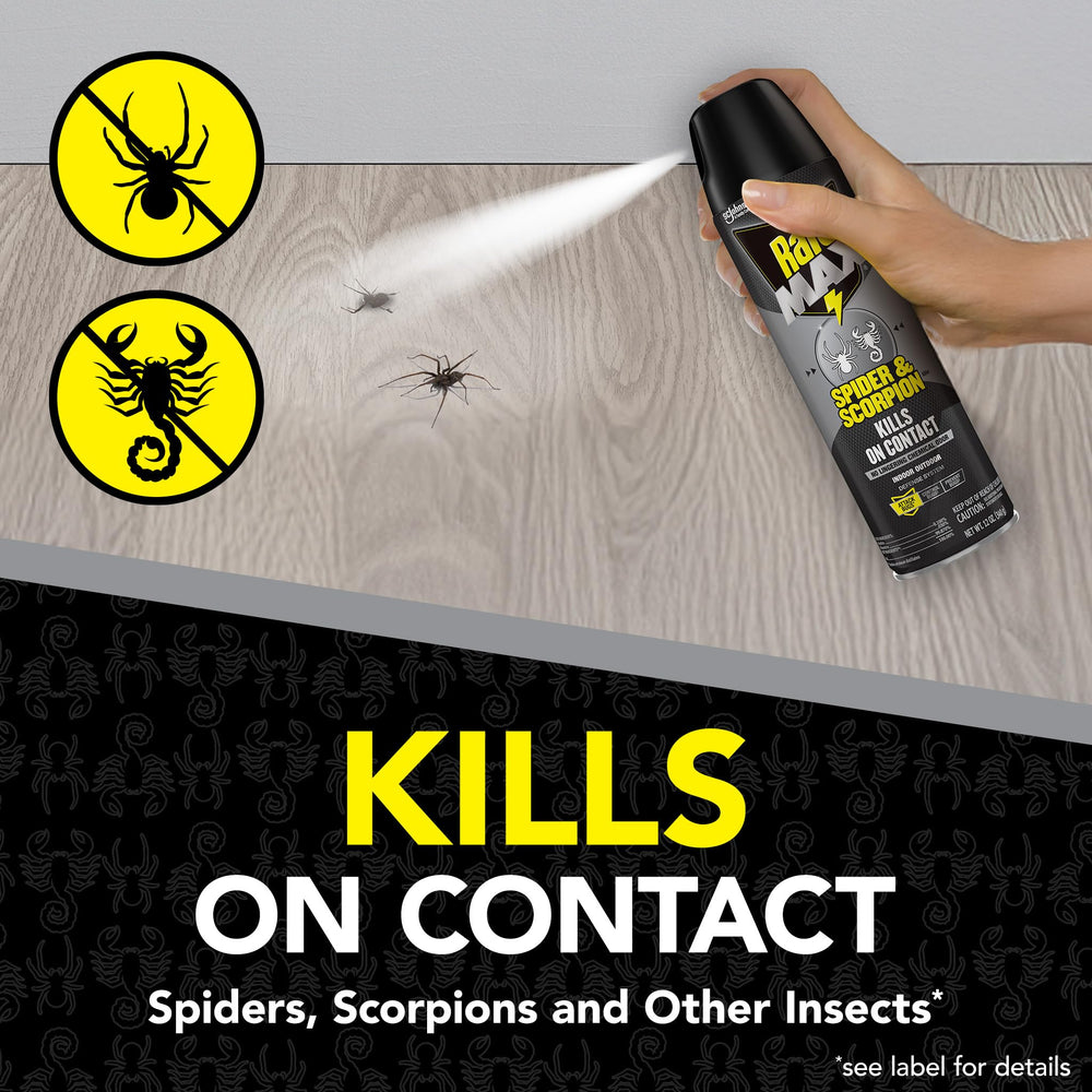 Raid Max etiqueta con instrucciones legibles y beneficios para control de plagas