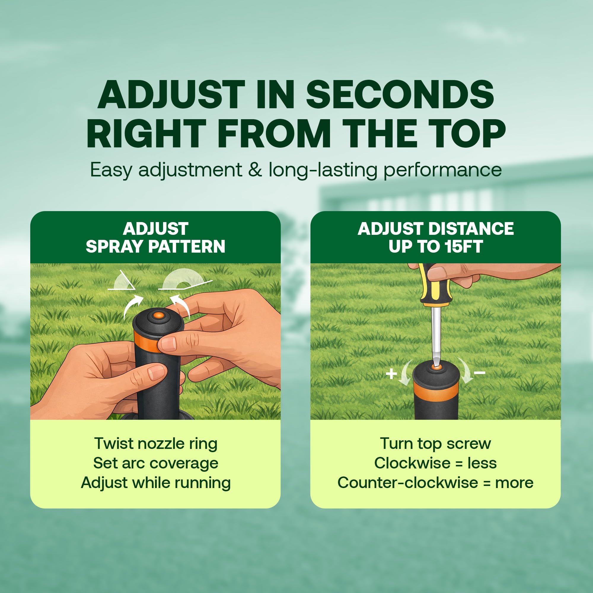 Rain Bird sprinkler spraying demonstrating matched precipitation coverage
