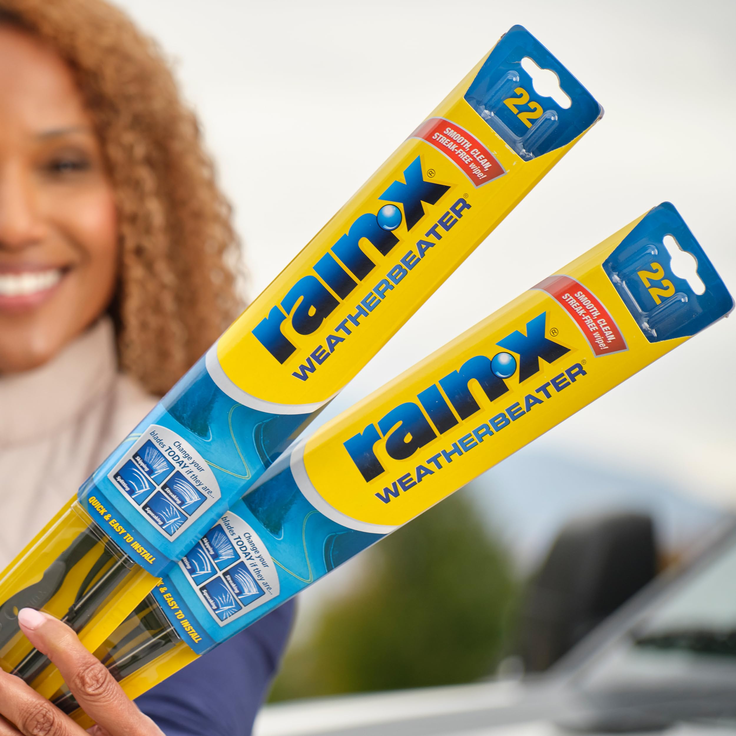 Rain-X comparación que muestra la longitud 26" y 16" para ajuste correcto