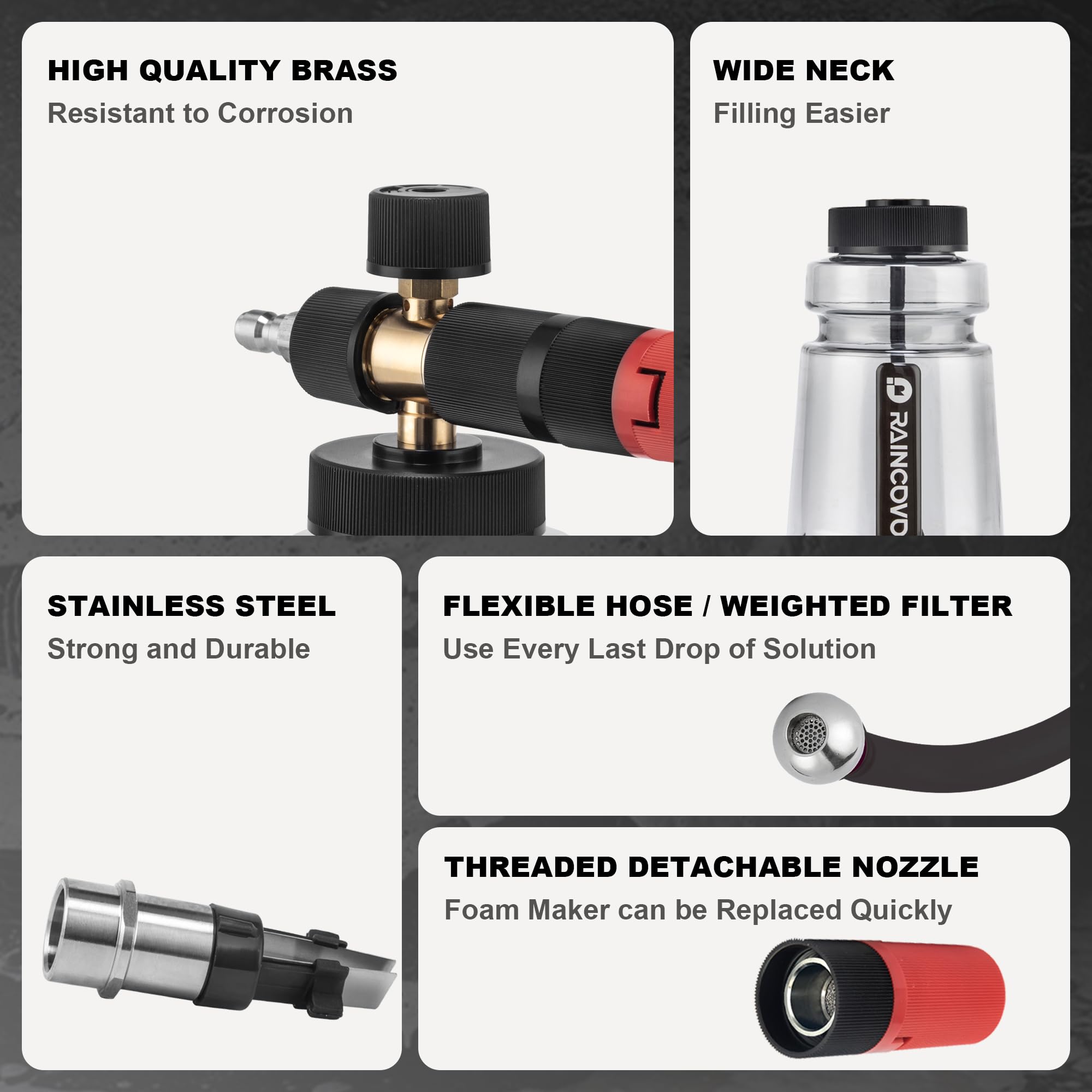 Raincovo weighted stainless steel suction filter for consistent solution draw