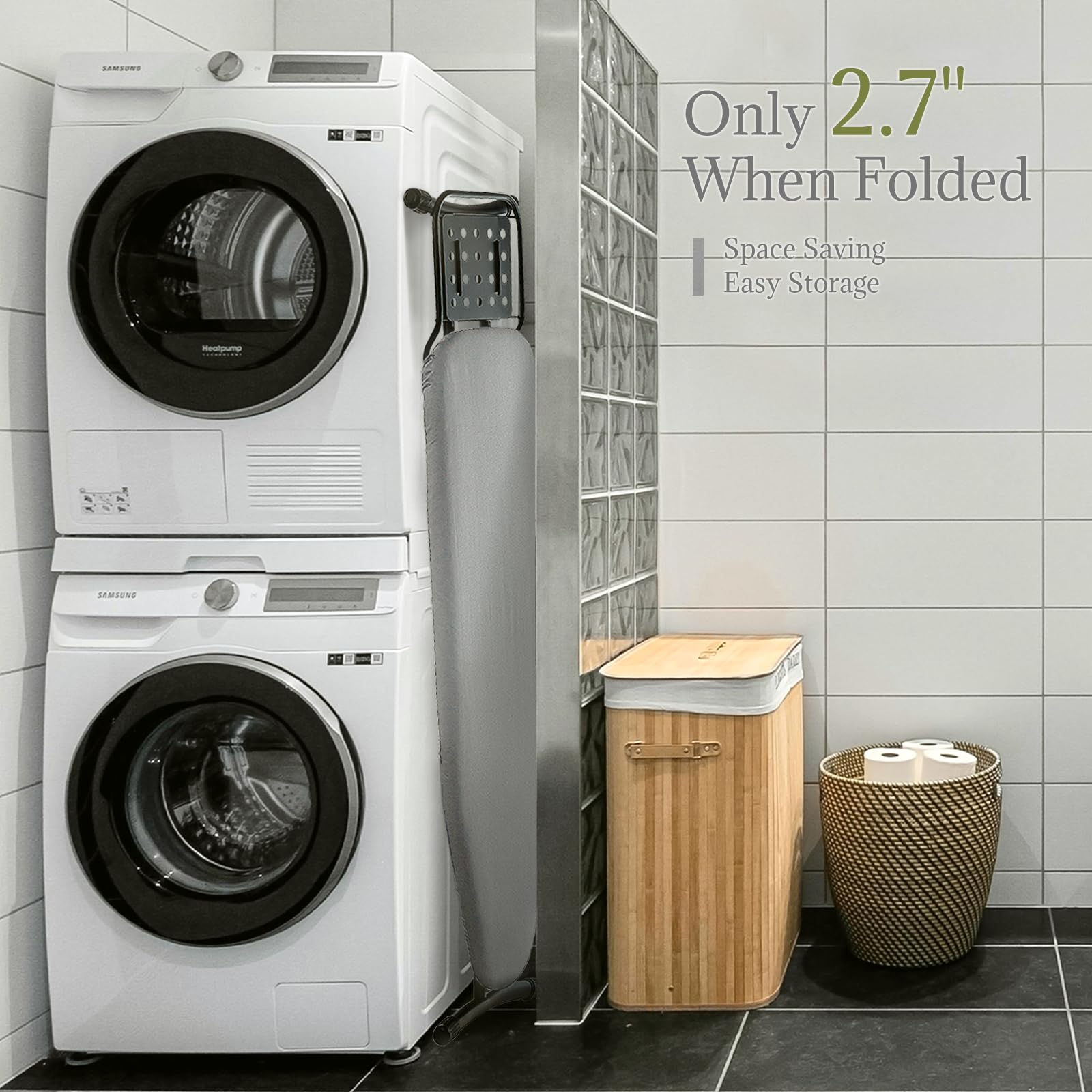 RAINHOL board in laundry room lifestyle setting for efficient home garment care benefit