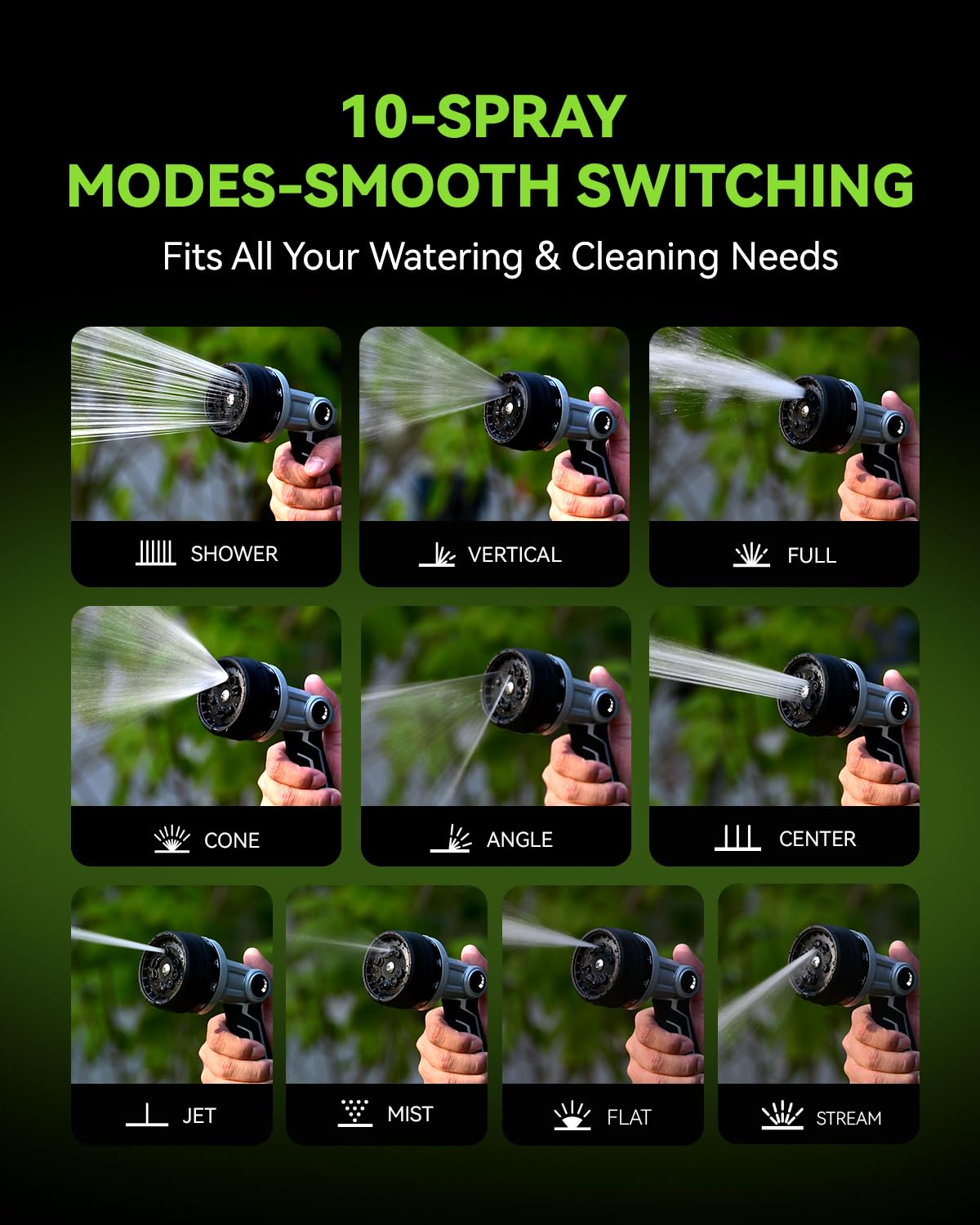 RAINPOINT nozzle watering a lawn quickly with high-flow efficiency