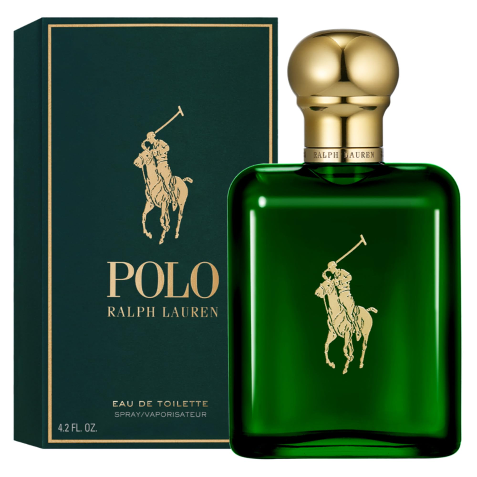 Ralph Lauren frasco frontal verde que transmite elegancia deportiva