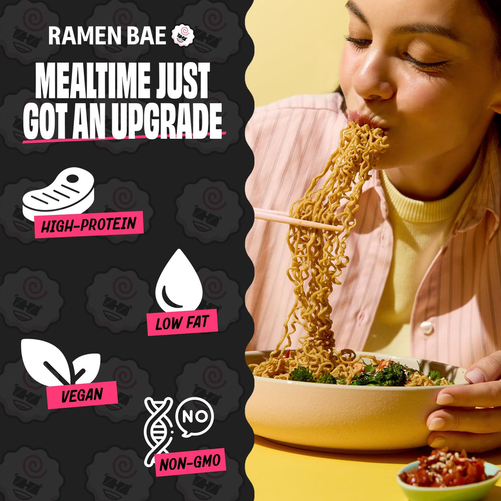 Ramen Bae etiqueta nutricional enfocada en 28g proteína por porción