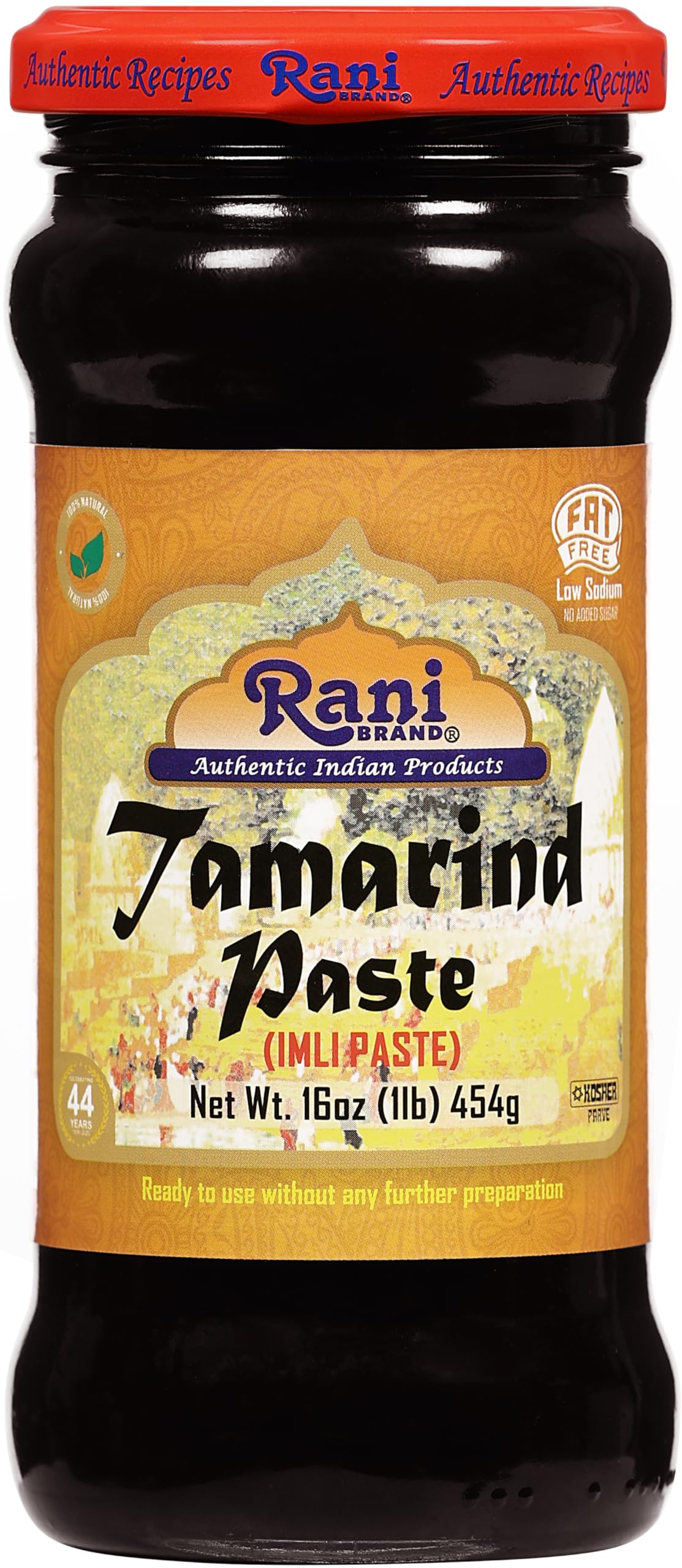 Rani frasco frontal de tamarindo en vidrio, conserva sabor auténtico