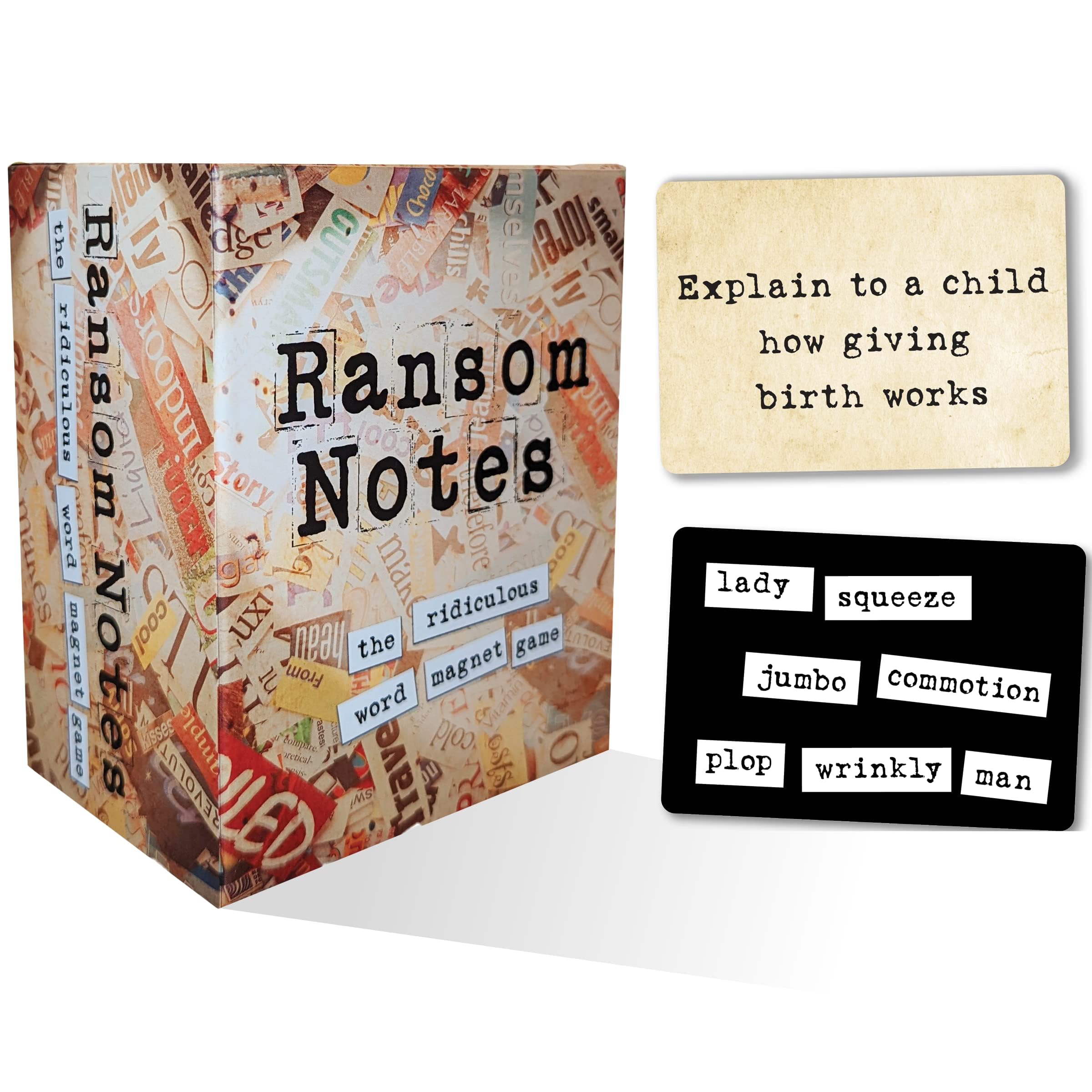 Ransom Notes caja frontal mostrando el diseño y llamada a juego rápido