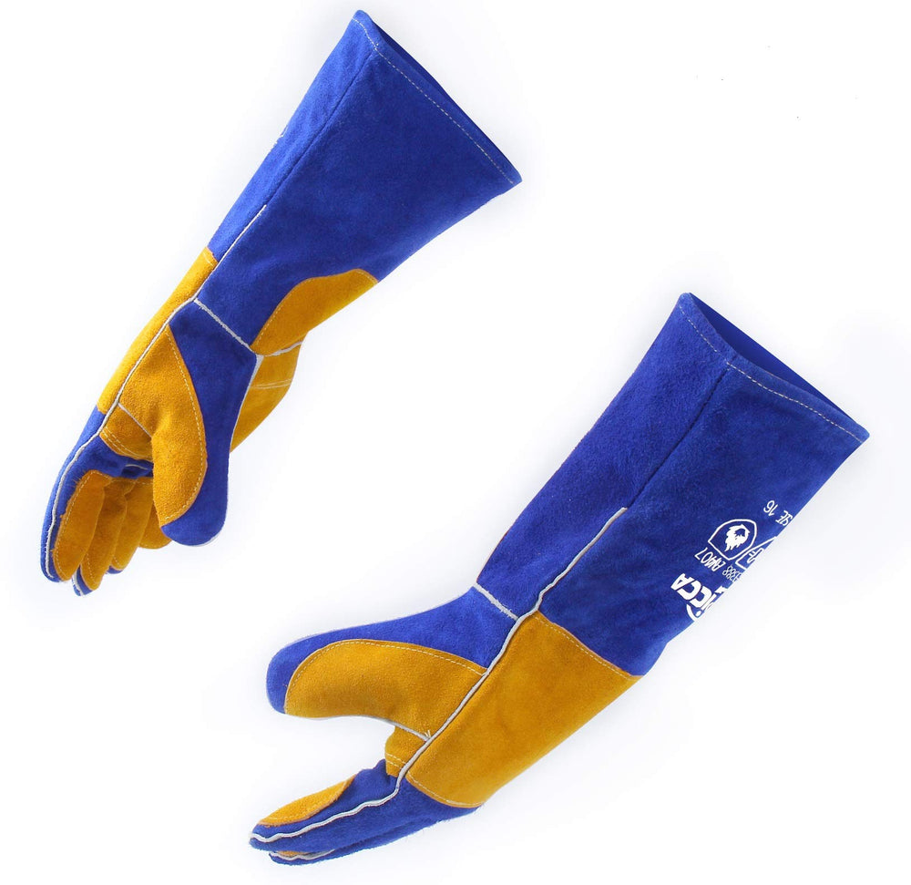 RAPICCA guantes 16 in frente empaquetado mostrando protección y acabado