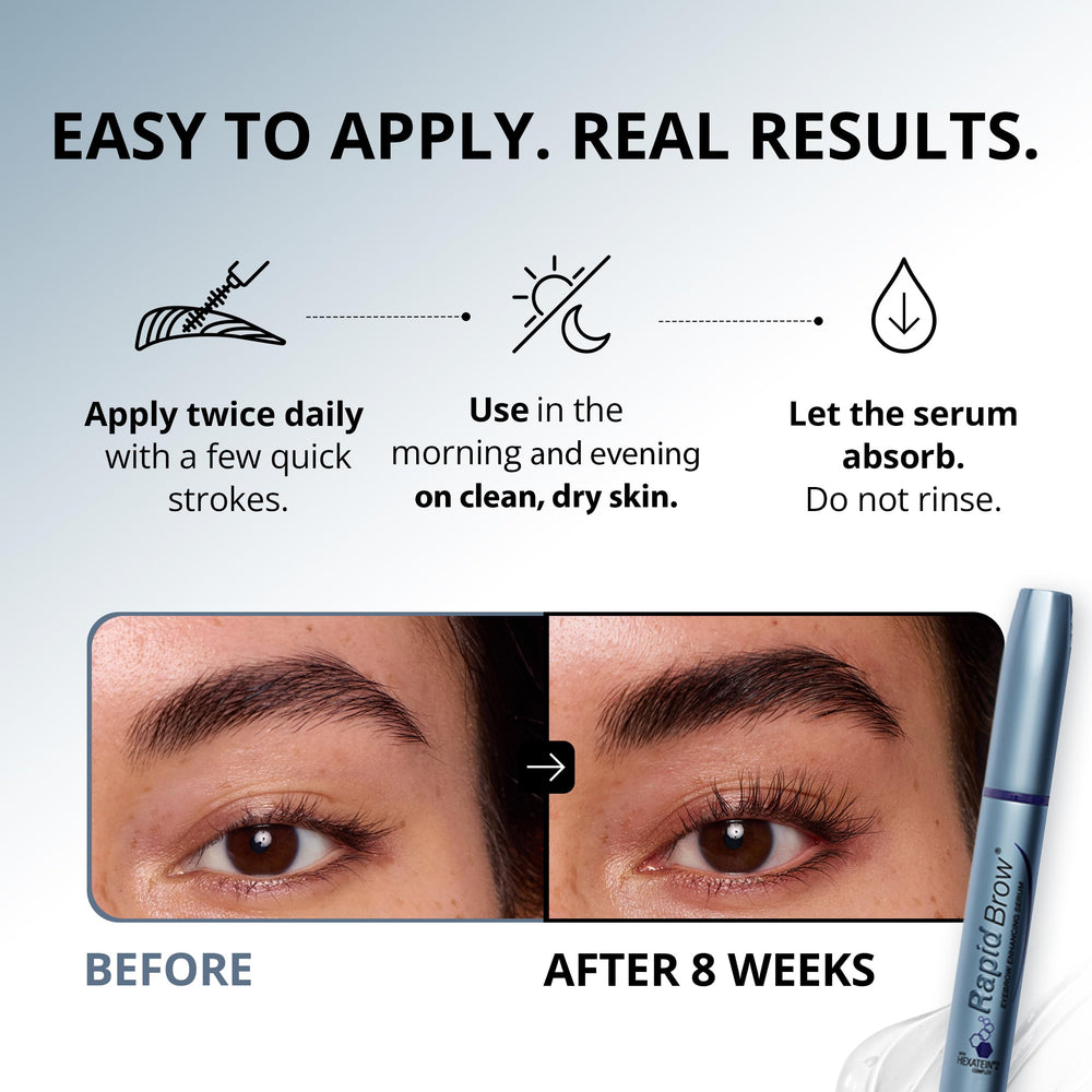 RapidBrow suero en textura sobre la brocha que facilita aplicación uniforme