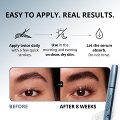 RapidBrow suero en textura sobre la brocha que facilita aplicación uniforme