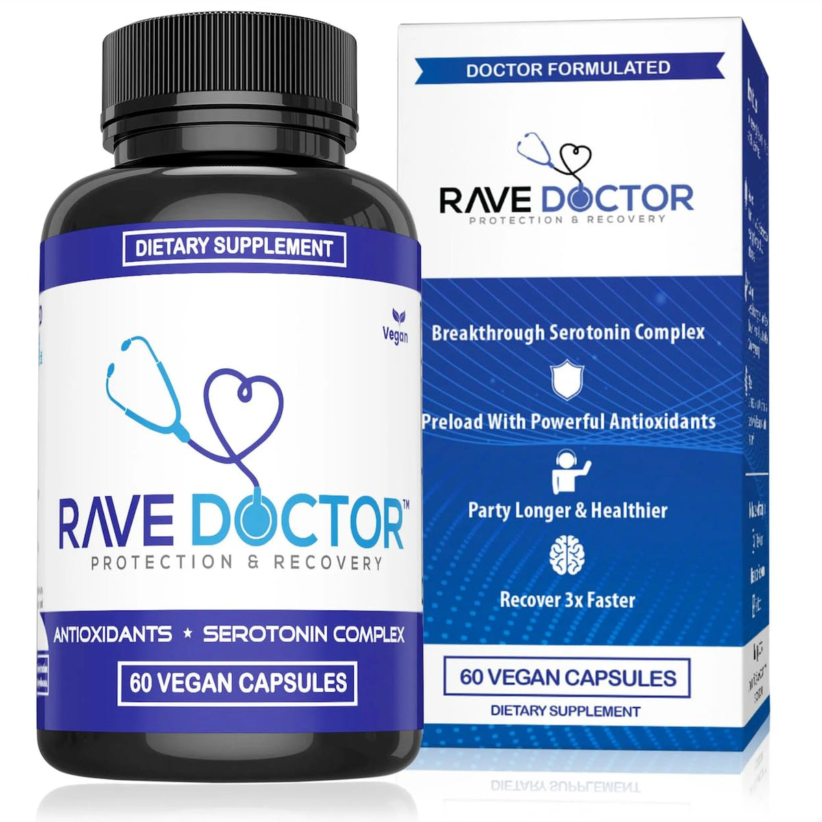 Rave Doctor frente del empaque mostrando presentación y beneficios