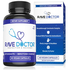 Rave Doctor frente del empaque mostrando presentación y beneficios