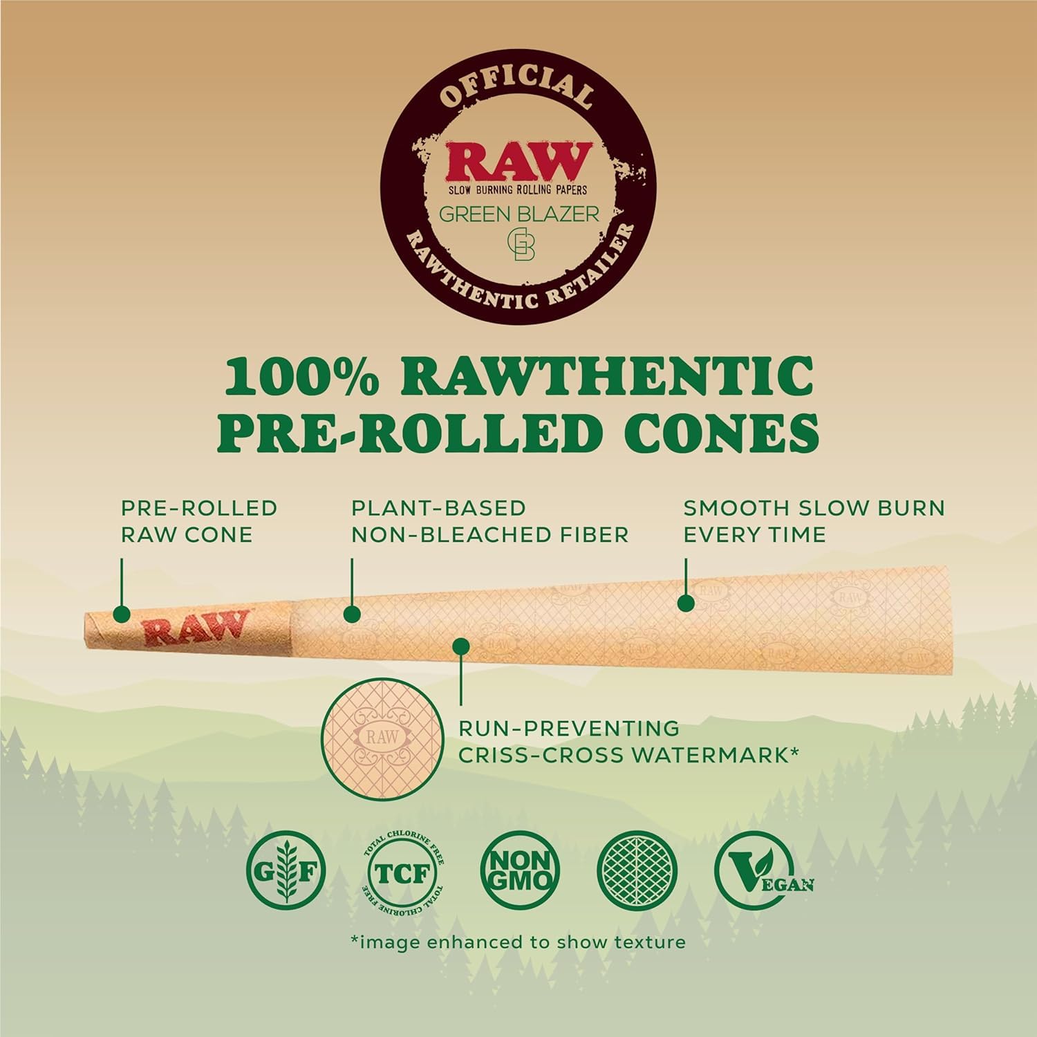 RAW cono en uso siendo llenado, uso simple y rápido