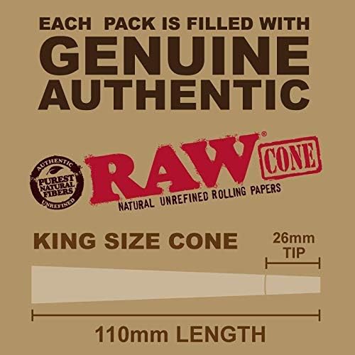 RAW paquete con 100 conos King Size Classic, suministro prolongado
