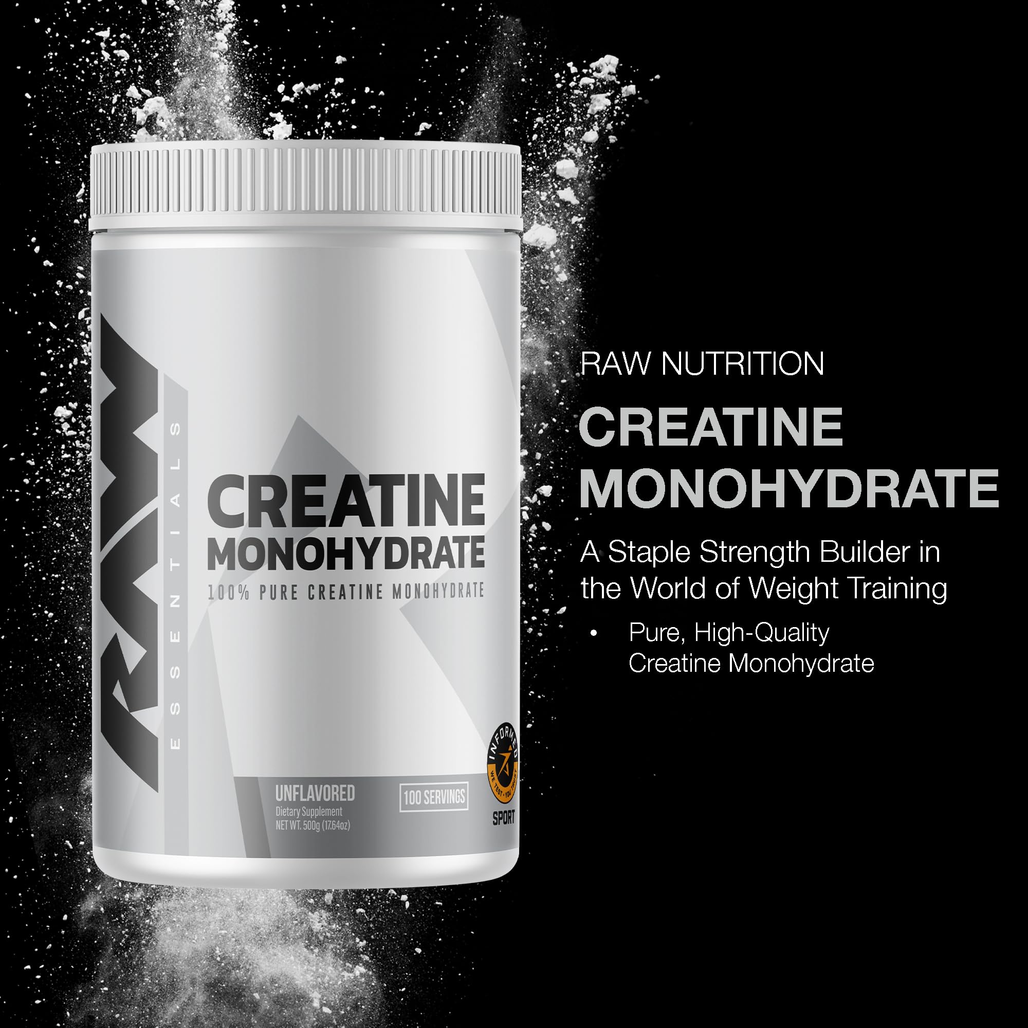 RAW creatine mezclado en batido demostrando versatilidad de uso