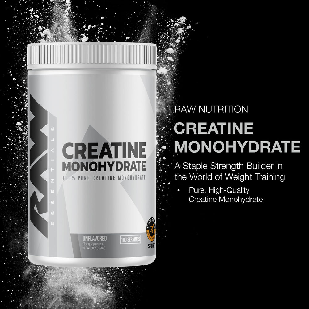 RAW creatine mezclado en batido demostrando versatilidad de uso