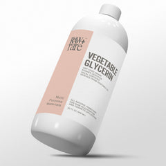 Raw Plus Rare botella frontal de glicerina 32 oz mostrando envase seguro y práctico