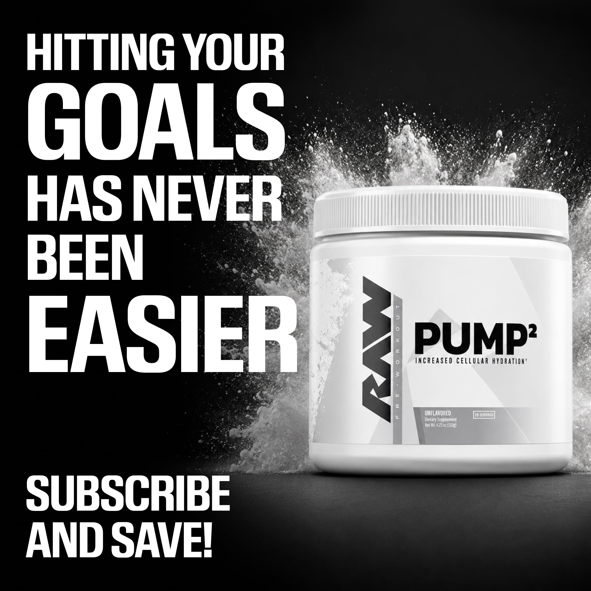 RAW Pump2 junto a otros suplementos RAW en una mesa para combinar pre-entrenos personalizados