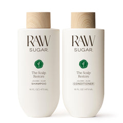 Raw Sugar frente del envase del pack que muestra los frascos y beneficios